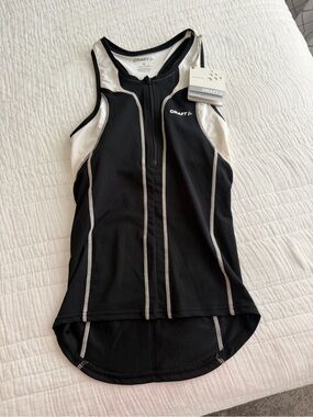 CRAFT Women’s Black & White Front-Zip Triathlon Top